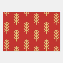 Groene Rode Kerstboom Perfect Kerstcadeau Inpakpapier Vel