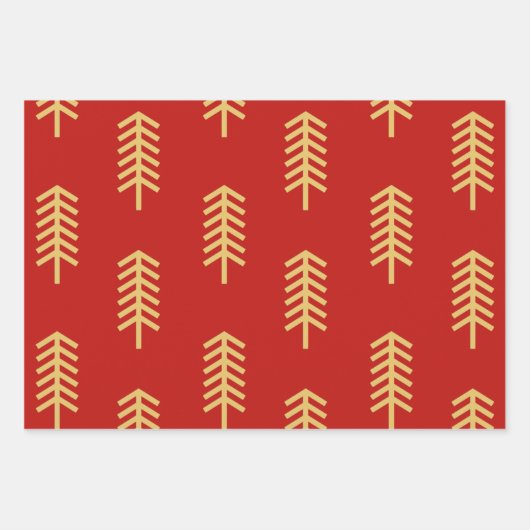 Groene Rode Kerstboom Perfect Kerstcadeau Inpakpapier Vel (Voorkant)