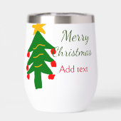 Groene rode kerstboom vrolijke kerst voeg naam toe (Achterkant)
