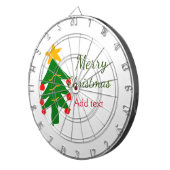 Groene rode kerstboom vrolijke kerst voeg naam toe dartbord (Voorkant Rechts)