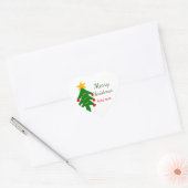 Groene rode kerstboom vrolijke kerst voeg naam toe hart sticker (Envelop)