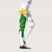 Groene rode kerstboom vrolijke kerst voeg naam toe leggings (Rechts)