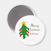 Groene rode kerstboom vrolijke kerst voeg naam toe magneet (Voorkant / Achterkant)