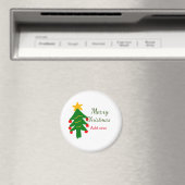Groene rode kerstboom vrolijke kerst voeg naam toe magneet (Insitu (Vaatwasser))
