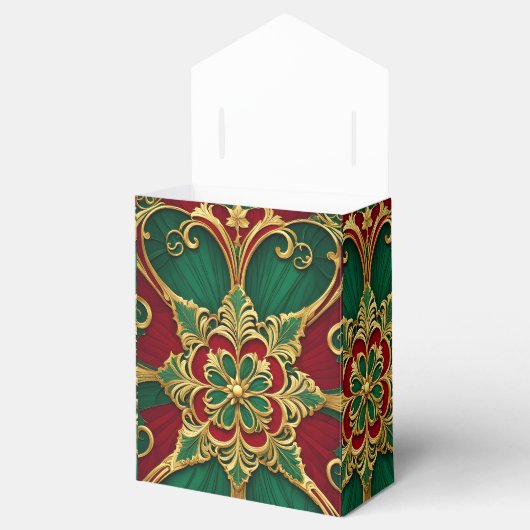 Groene rode kerstcadeaudoos bedankdoosjes (Geopend)