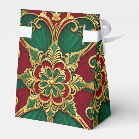 Groene rode kerstcadeaudoos bedankdoosjes (Achterkant)