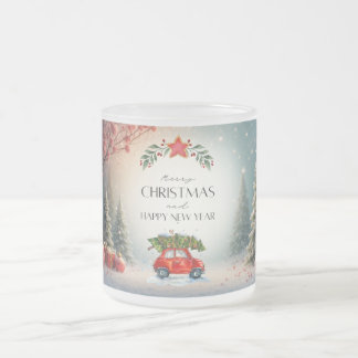 Groene & rode kerstelijke Kerstmug 2025 Matglas Koffiemok