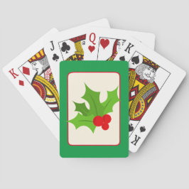 Groene rode  kerstkerst Holly Pokerkaarten