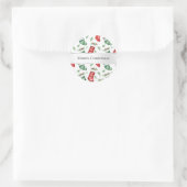 Groene rode kerstkousen ronde sticker (Tas)