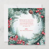 Groene Rode Kerstkrans Holly Elegant Feestdagenkaart (Achterkant)