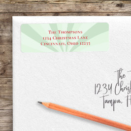 Groene Rode Kerststreep Patroon Custom Etiket