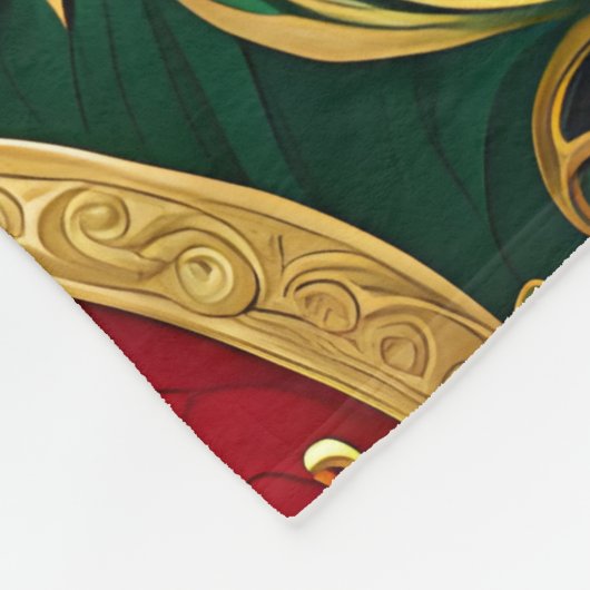 Groene Rode Kerstvakantie Fleece Deken (Hoek)