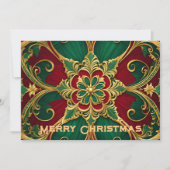 Groene Rode Kerstvakantie Kaart (Voorkant)