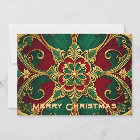 Groene Rode Kerstvakantie Kaart (Voorkant)