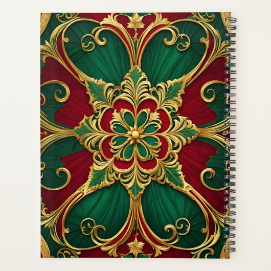 Groene rode kerstvakantie planner (Achterkant)