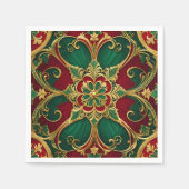 Groene rode kerstvakantie servet (Voorkant)