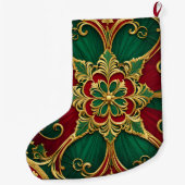 Groene Rode Kerstvakantie Stocking Grote Kerstsok (Achterkant)