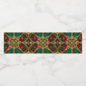 Groene rode kerstvakantie waterfles etiket (Enkel label)