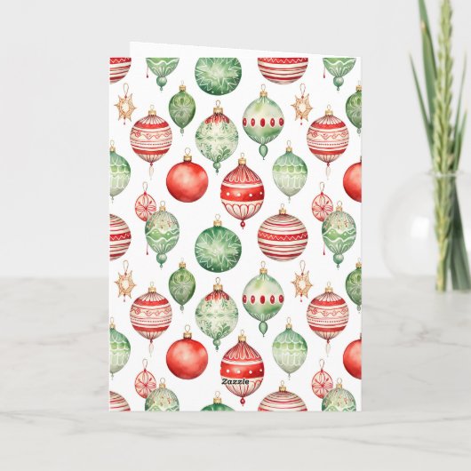 Groene rode kerstversiering kaart (Achterkant)