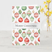 Groene rode kerstversiering kaart (Gele Bloem)