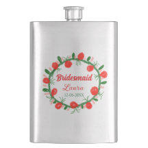 Groene rode krans CIR Naam toevoegen Bruidsmeisje 