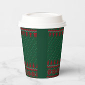 Groene & Rode Kruis Kerst Papieren beker (Links)