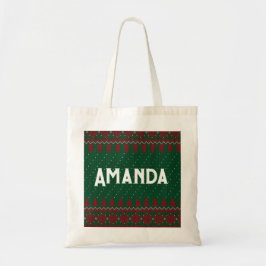 Groene & Rode Kruis Naam Canvas tas