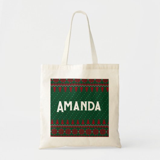 Groene & Rode Kruis Naam Canvas tas (Voorkant)