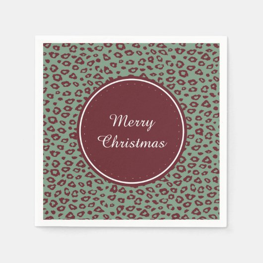 Groene rode luipaard print servet (Voorkant)