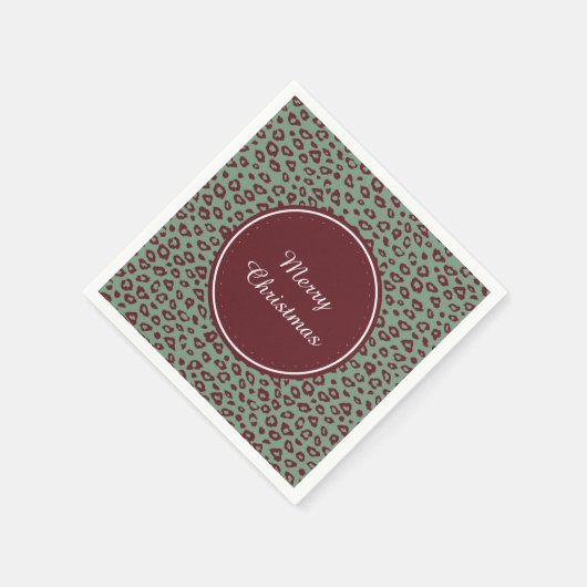 Groene rode luipaard print servet (Hoek)
