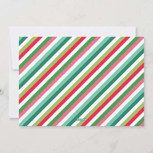 Groene Rode Mint Retro Merry Woofmas Hond Kerstmis Feestdagenkaart (Achterkant)