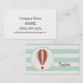 Groene, rode, Oranje luchtballon Visitekaartje (Voorkant / Achterkant)