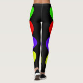 Groene rode Paarse gele harten Zwarte Leggings (Achterkant)