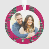 Groene rode Pagoda Kerstboom Verloving Ornament (achterkant)