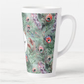Groene Rode Pauwveren   Latte Mok (Rechts)