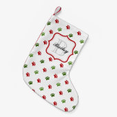 Groene rode persoonlijke kerstnaam kleine kerstsok (Voorkant (Hangend))