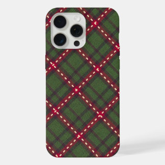 Groene & Rode Plaid Gezellige Kerst- Festiviteiten iPhone 15 Pro Max Case