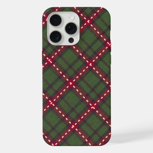 Groene & Rode Plaid Gezellige Kerst- Festiviteiten iPhone Hoesje (Achterkant)