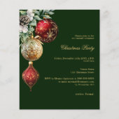 Groene rode QR zakelijke kerstfeest uitnodiging (Voorkant)