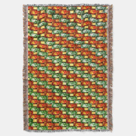 Groene rode, rechthoekige borden, gekleurd deken