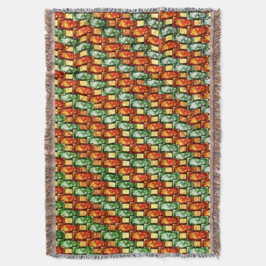 Groene rode, rechthoekige borden, gekleurd deken (Voorkant Verticaal)