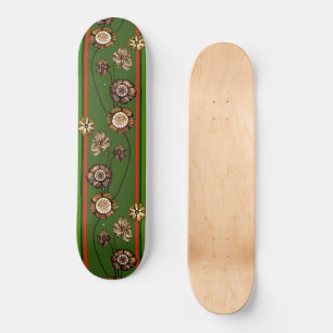 Groene rode roodklep  bloemen persoonlijk skateboard