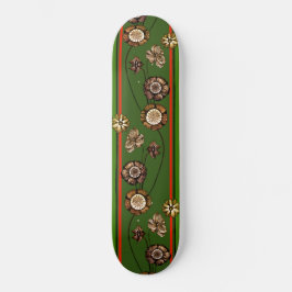 Groene rode roodklep  bloemen persoonlijk skateboard