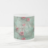 Groene Rode Rozen Bloemen Matglas Koffiemok (Center)