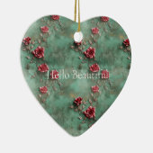 Groene rode rozen keramisch ornament (Rechts)