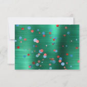 GROENE RODE SPOT BALLON RODE OPSLAAN DE DATUM RSVP KAARTJE (Achterkant)