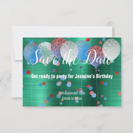 GROENE RODE SPOT BALLON RODE SPAAR DE DATUM RSVP K (Voorkant)