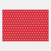 Groene rode stippen minimaal eenvoudig inpakpapier vel (Voorkant 3)