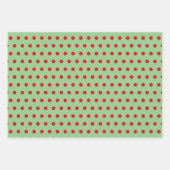 Groene rode stippen minimaal eenvoudig inpakpapier vel (Voorkant)