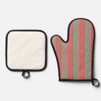 groene rode strepen ovenwant & pannenlap set